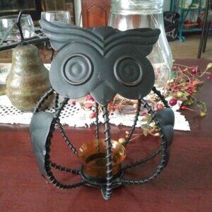 Iron Metal Owl Tea light lantern